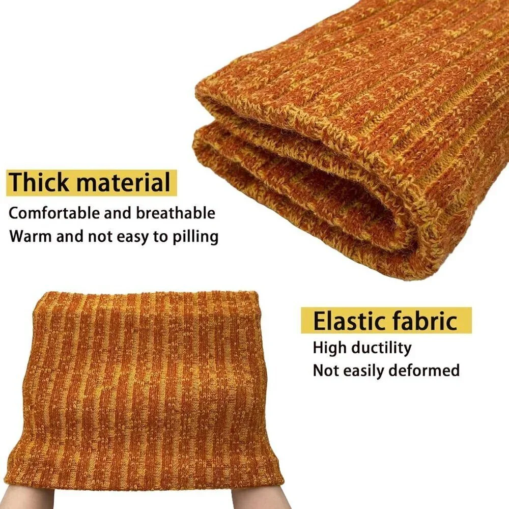 Men's Yellow Winter Thermal Fleece Neck Warmer Windproof Face Cover Ski Mask